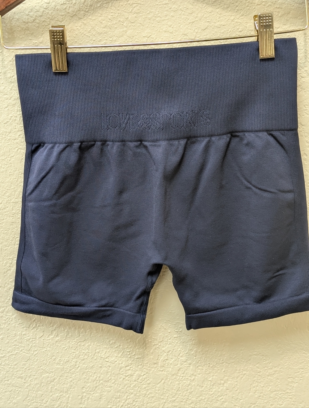 Navy Blue Love And Sport Athletic Biker Shorts. Size Medium